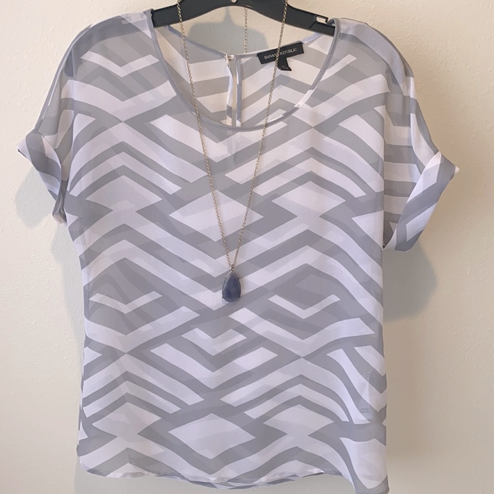 Banana Republic Sheer Patterned Top